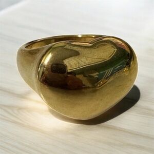 Gold Heart Dome Ring